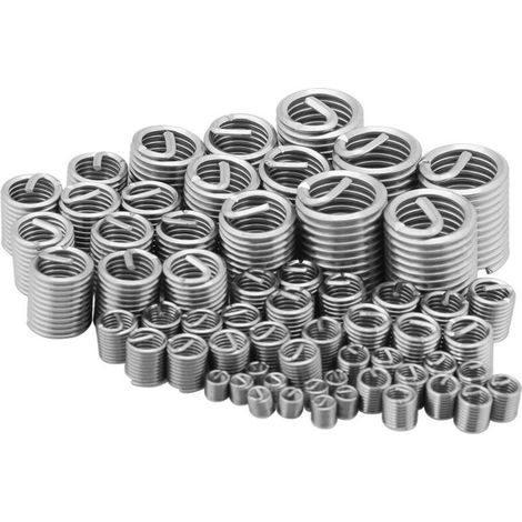 SABIR Kit de réparation de filetage en acier inoxydable 60 pièces, insert de réparation de filetage, insert de filetage autotaraudeur M3 M4 M5 M6 M8 M10 M12 pour les réparations automobiles (1/5)