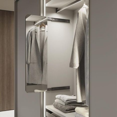 Emuca Ausziehbarer Spiegel Quartz Titan-Finish 1.000x300mm