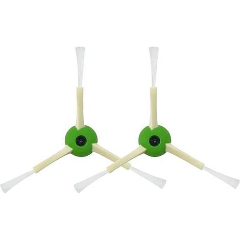 2X Brosse latérale de Remplacement et vis, Compatible avec iRobot. pour Roomba i3, i4, i5, i6, i6+, i7, i7+, i8, i8+, j7, j7+, E5, E6, E7 Couleur Verte et Blanche