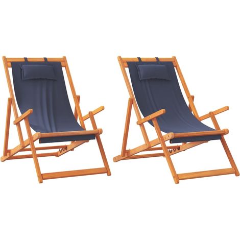 Maison Exclusive - Chaises de plage pliables lot de 2 bleu tissu