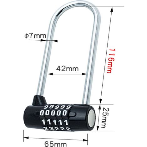 Filiyano-Serrure à combinaison pour serrure à combinaison avec poignée de porte d'armoire à longue poutre (1/4)