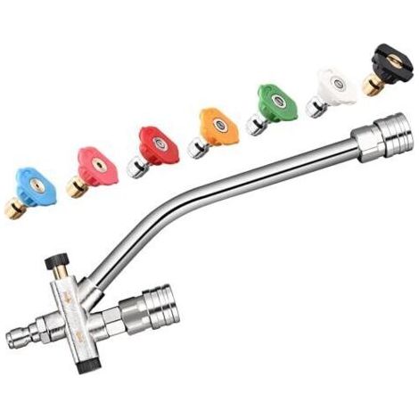 NALOOKAMIC Accessoire de double connecteur pour canon �� mousse, accessoire de canon �� savon �� double t��te pour nettoyeur haute pression, avec 7 buses de nettoyage haute pression, sans canon �� mou