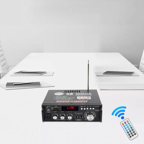 Senderpick – Mini amplificateur numérique Bluetooth 30W – Récepteur audio avec carte SD, USB, MP3 – 2 entrées micro – Idéal pour karaoké (1/5)