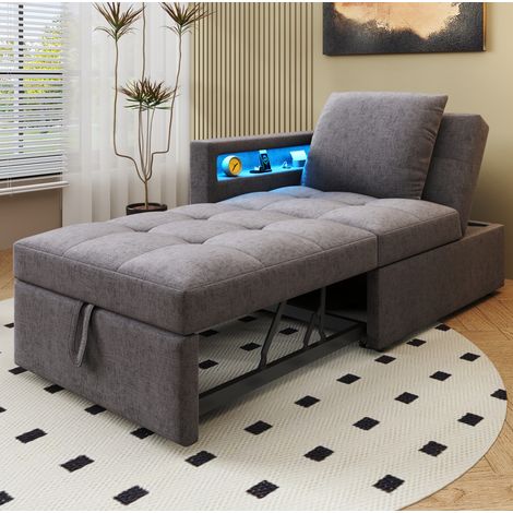Divano letto 3 in 1 in lino con schienale regolabile OKMYHOME (1/5)
