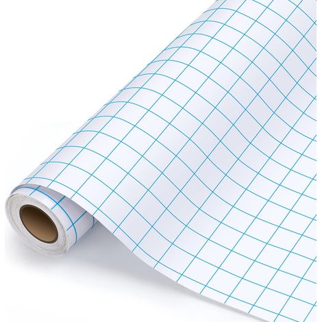 Vinyl-Plotter-Transferfolie – 30,5 cm x 500 cm – mit klarem Ausrichtungsraster, Cameo für Aufkleber, Schilder und Wände (blaues Gitter)
