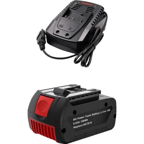 Batería de repuesto, 18 V, capacidad de 6000 mAh, 1 batería, 1 cargador (1/2)
