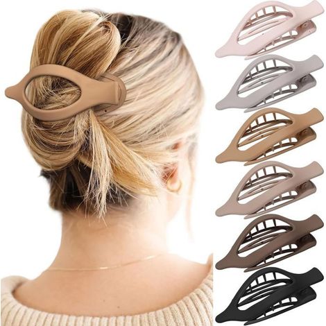 Lot de 6 pinces cheveux requin latérales – Forte adhérence, antidérapantes – Pour coiffure (1/5)