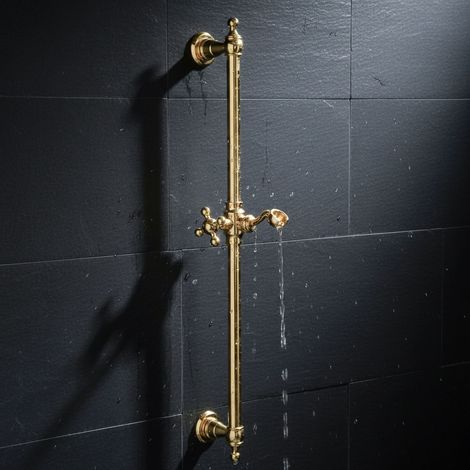 PaulGurkes Barre de douche en or style rétro et campagne