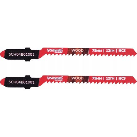 T-förmiges Sägeblatt (T) für Stichsägen für Holz, 75 mm, 12 Zähne pro Zoll, HCS Schmith (1/5)