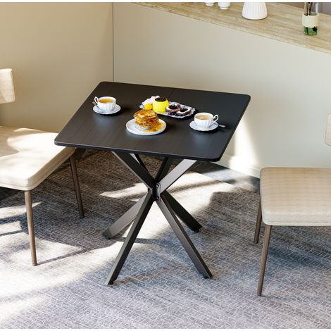 table manger 80x80 cm acier noir OKMYHOME (1/5)