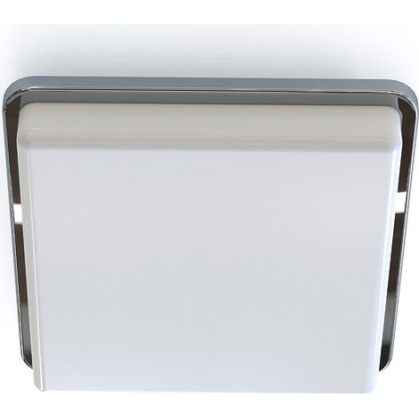 Plafonnier SDB carré chromé détecteur 2xE27 IP65 Tahoe (1/2)