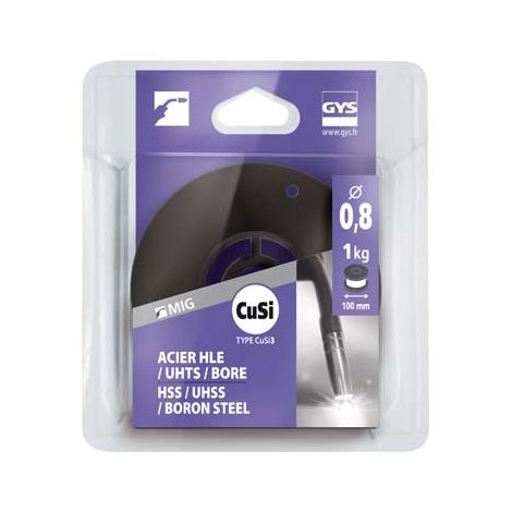 Bobine de fil MIG GYS, diamètre 3 mm, 0,8 mm, 1 kg, longueur 100 m, norme AWS A, référence 086692, produit neuf