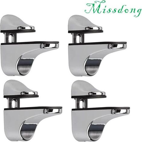 Soporte de estante de vidrio ajustable, soporte de estante de vidrio de 4 piezas, abrazadera de vidrio montada en la pared, soporte de estante de vidrio