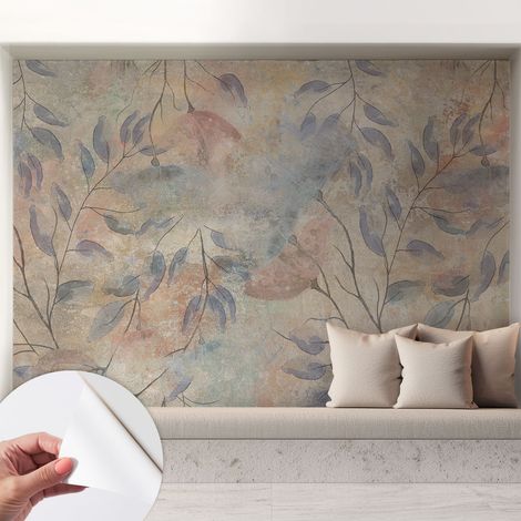Fotomurale adesivo stickers - murali decorativo - soggiorno moderno - effetto realistico - Foglie astratte 208x146 cm (1/5)