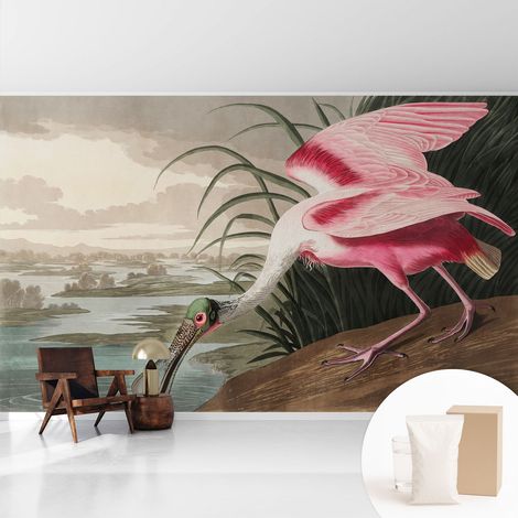 Newroom Tapete Dekorative Vliestapete mit Kleber Modern für Wohnzimmer Schlafzimmer Exotischer Vogel 416x254 cm (1/5)