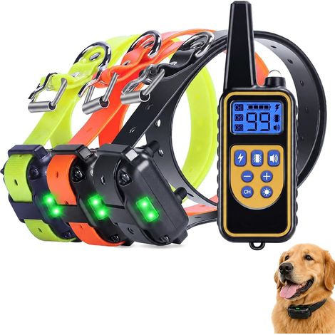Collier de Dressage pour Chien, 3 Colliers, Portée 800 m, 3 Modes, Batterie Haute Autonomie, IP67 Étanche pour Petit, Moyen, Grand Chien (1/5)