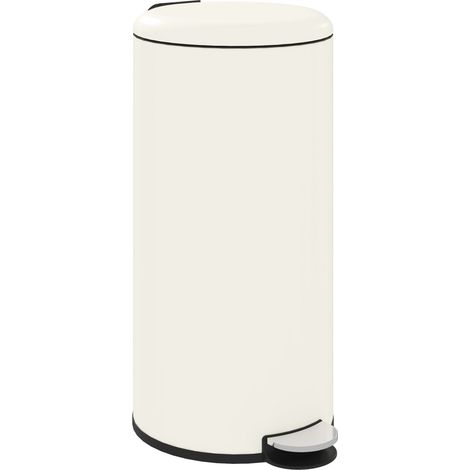Poubelle à pédale 30 L en métal, couvercle silencieux et seau amovible, design compact pour cuisine et bureau 36x30x63,5 cm (1/5)