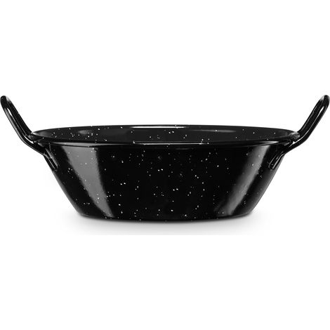 Briebe Levante Poêle à Paella Induction 30cm, Acier Émaillé, Casserole Profonde 4,6 L Tous Feux  Noir