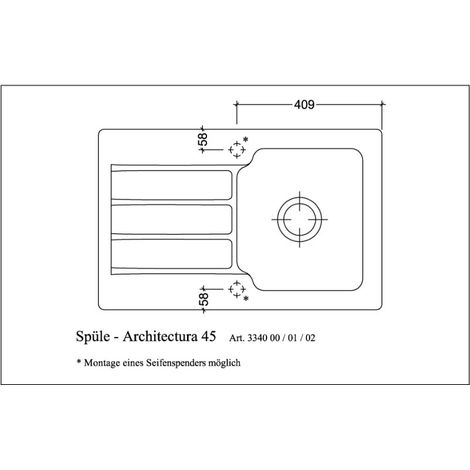 Villeroy & Boch 334000R8 EB-SP Architectura 45 800x510mm IB