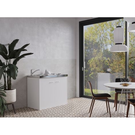 Cucina Minicucina Cucina singola Cucinino Dispensa Bianco Levin 100 cm Respecta (1/4)
