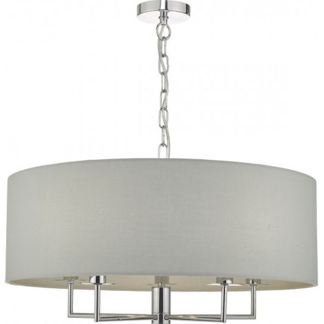 DAR JAMELIA - Suspension cylindrique chrome poli et gris, 5x E14 (1/5)
