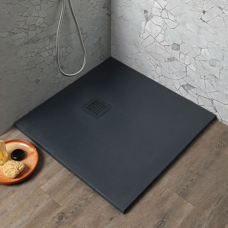 Piatto Doccia 80X80 In Resina Grigio Antracite Riducibile  Muse