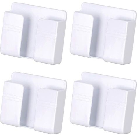 99 x 28 x 86 mm, (Blanco) 4 piezas Estante de almacenamiento de pared para el hogar Soporte de carga para teléfono móvil Almacenamiento multifuncional y almacenamiento - Crezuo