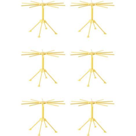 6 tendederos plegables para pasta, tendedero de plástico plegable para fideos con 10 asas. (1/4)