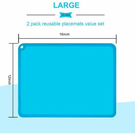 Set de table antidérapant en silicone pour enfants, set de table réutilisable pour enfants, bébés et tout-petits, tapis de table po (1/4)