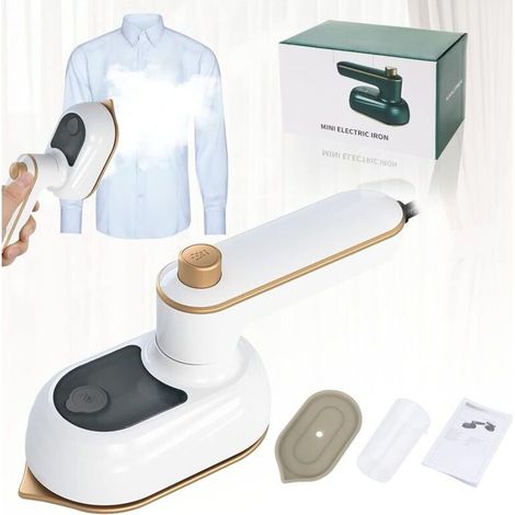 Dampfglätter, Mini-Dampfbügeleisen, 30 Sekunden Aufheizzeit, 50 ml Wassertank, 90° und 180° schwenkbar, Dampfreiniger, vertikales Bügeln – weiß (1/4)