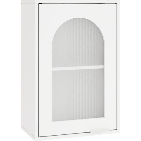 Badezimmer hangeschrank mit glastur verstellbarem regal wei
