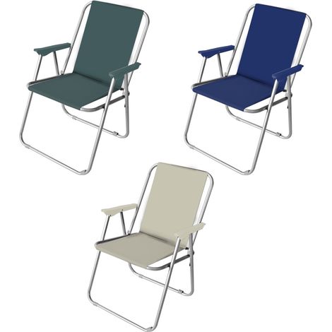 1 Pezzo Sedia da Giardino Pieghevole Relax Tela Pryntyl 3 Colori