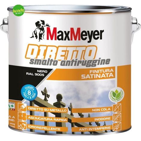 Smalto MaxMeyer diretto antiruggine satinato 2 lt nero