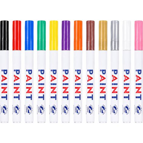 Lot de 12 marqueurs permanents à base d'huile 2,8 mm pour verre et métal (1/5)
