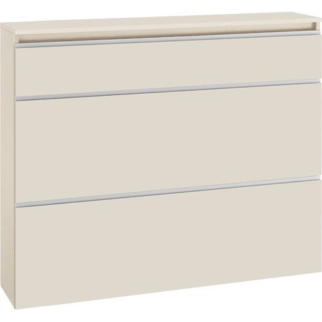 Scarpiera Marconi, Mobile Portascarpe 16 Paia, 9 Ripiani Made in Italy, 9 Vani, 120x26.5x108h cm Beige