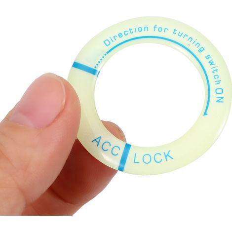Clé contact moto auto lumineuse anneau cache trim rond universel lettre bleue (1/3)