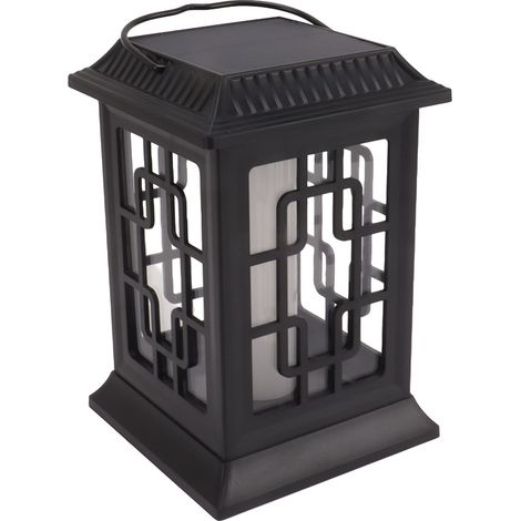Lanterne solaire d'extérieur à LED, motif flamme, étanche, pour jardin et terrasse. (1/5)