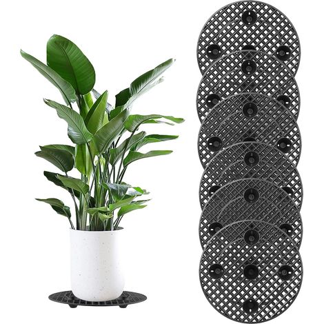 6 Pièces Supports pour Plantes en Pot 30 cm, Support Pot de Fleur Plastique, Support de Drainage, Grille de Drainage Coussinets en Maille Ronds pour Plantes d'Intérieur (1/5)