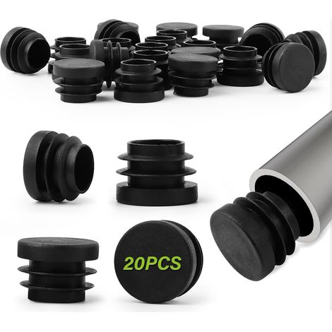 20 tapones redondos de 25 mm, tapones para tubos redondos de PE, tapones protectores para patas de sillas, tapones de sellado para tubos metálicos, sillas, sofás, mesas y estantes. (1/5)