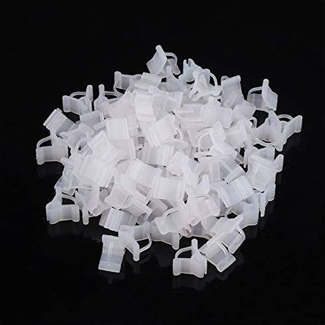 Lot de 100 Pinces de greffage en Plastique pour Plantes grimpantes légumes tomates Fruits Branches d'arbre Mini Outils de Jardinage. (1/4)
