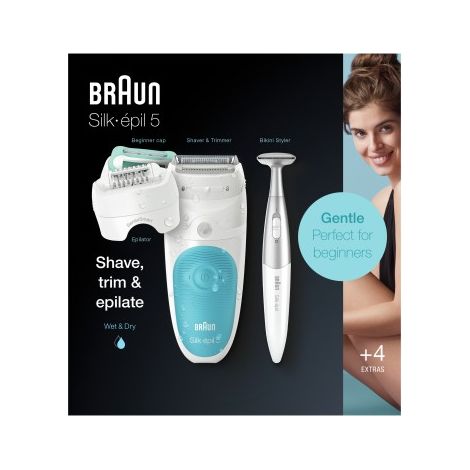 Braun Silk-epil 5-810 SensoSmart Depilatore Bianco, Blu (1/5)