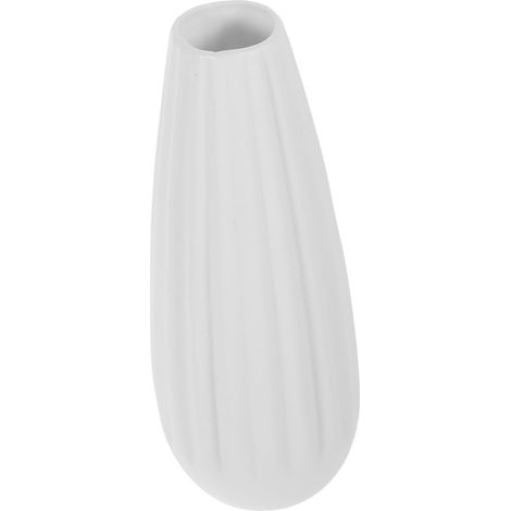 Striped White Ceramic Flower Vase for Living Room and Balcony (1/5)