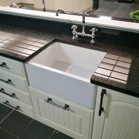 Rak Belfast Kitchen Sink Fireclay with Waste Ceramic White - 10 Year Guarantee