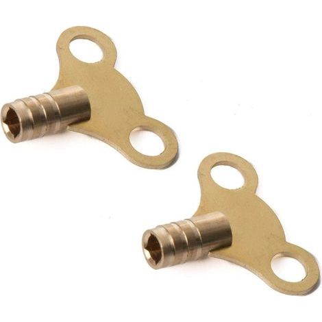 2 x 5mm Brass Radiator Keys Central Heating Pipe Plumbing Water Air Bleed Valve (1/3)