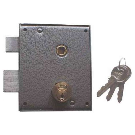 Serratura per Porte in Ferro FPB con Cilindro Corto a Destra - Colore Grigio
