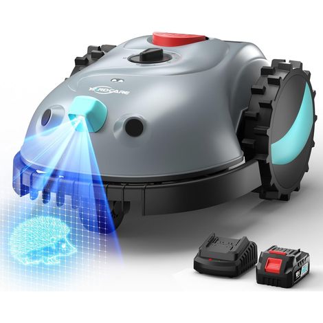 Robot Tondeuse sans Fil Périphérique, avec Caméra, évitement d'obstacles, Navigation Visuelle, 150㎡ Robot Tondeuse Gazon Batterie 4 Ah, avec Lames de Rechange, Coupe en Spirale (1/5)