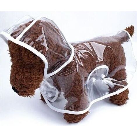 Veste imperméable pour chiens, manteau imperméable pour chien avec capuche, ajustable pour chiens de petite, moyenne et grande taille (L : tour de poitrine 41-46 cm, longueur du dos 35 cm) (1/5)