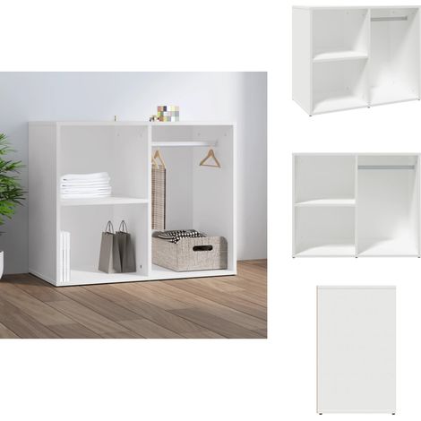 Regal für Schminktisch Weiß 80x40x65 cm Holzwerkstoff - Schreibtischorganizer - Kosmetikspiegel - Makeup Organizer - Aufbewahrungsschrank - Badezimmeraufbewahrung (1/5)