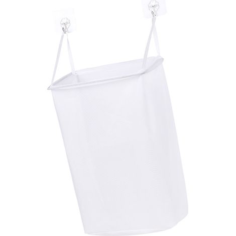 Corbeille à linge sale murale adhésive grande capacité résistante pour salle de bain (1/4)