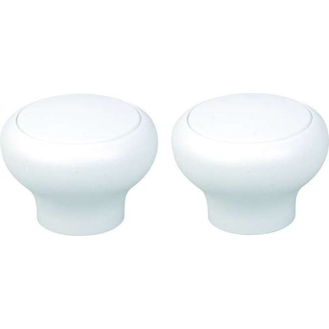 2x Bouton de meuble plastique diamètre extérieur 45mm hauteur 33mm Porte Poignée Commode Etagère Cuisine Salle de bain Chambre Enfant Fille Garçon Armoire, blanc (1/3)